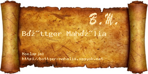 Böttger Mahália névjegykártya